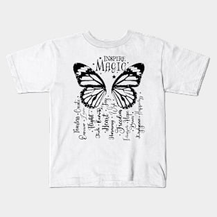 Inspire Magic in Dark Font Kids T-Shirt